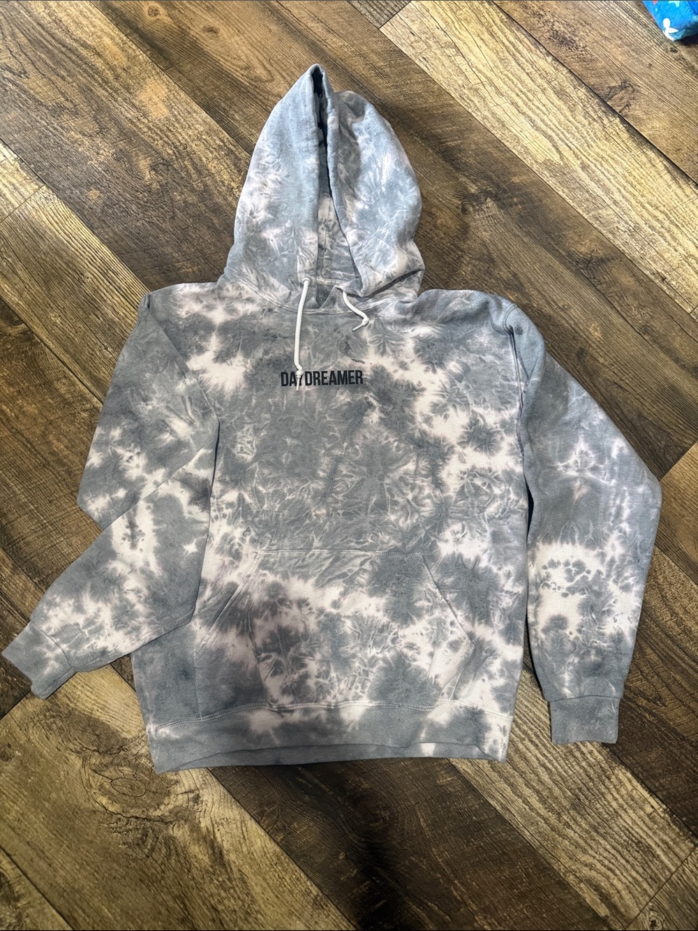 Artist Union Gray and White Tie-Dye Crewneck Hoodie
